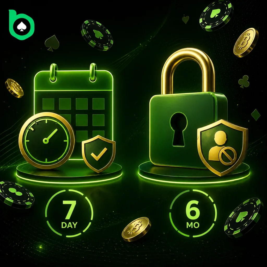 BC Poker cooling off period and self-exclusion options infographic
